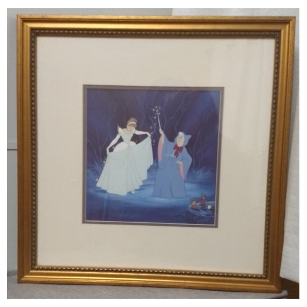 1996 Walt Disney "Bibbidi Bobbidi Boo" Lithograph, Framed - Vintage